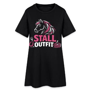 Horses Riding Stable Outfit Horse Lover - Women’s T-Shirt Dress - black - Front