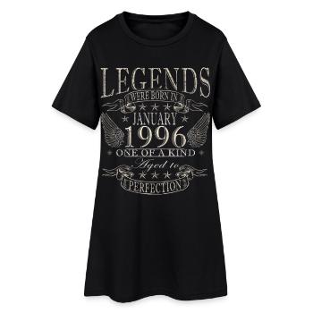 January 1996 Vintage Retro Birthday Gift - Women’s T-Shirt Dress - black - Front