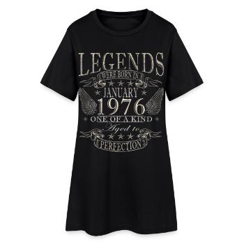 Cadeau d’anniversaire rétro vintage de janvier 1976 - Robe T-shirt Femme - noir - Devant