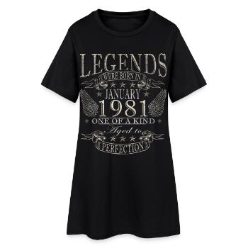 45th Birthday Original January 1981 - Women’s T-Shirt Dress - black - Front