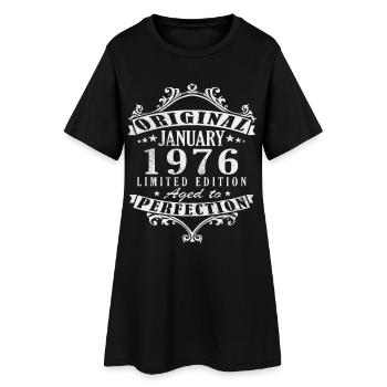 Cadeau d’anniversaire rétro vintage de janvier 1976 - Robe T-shirt Femme - noir - Devant