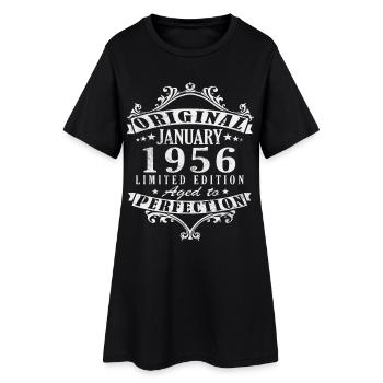 Cadeau d’anniversaire rétro vintage de janvier 1956 - Robe T-shirt Femme - noir - Devant