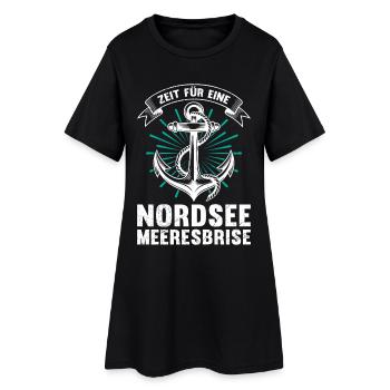 Büsum TEMPS D’UNE BRISE MARINE DU NORD Drôle - Robe T-shirt Femme - noir - Devant
