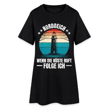 Vacances en mer du Nord NORDDEICH QUAND LA CÔTE APPELLE - Robe T-shirt Femme - noir - Devant