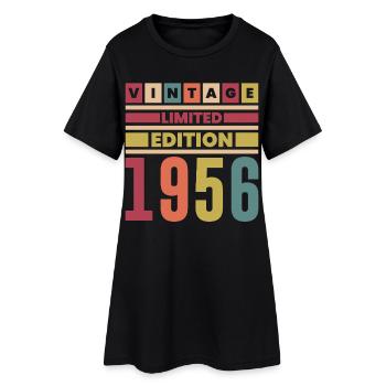 Anniversaire 1956 Vintage Limited Edition Rétro  - Robe T-shirt Femme - noir - Devant