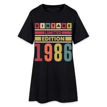 Anniversaire 1986 Vintage Limited Edition Rétro  - Robe T-shirt Femme - noir - Devant