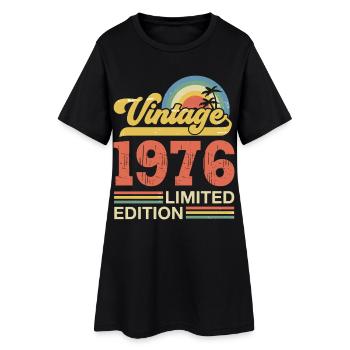Cadeau d'anniversaire Vintage 1976 Anniversaire - Robe T-shirt Femme - noir - Devant