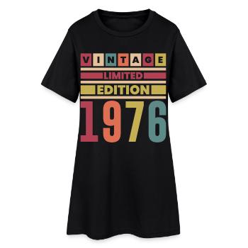 Anniversaire 1976 Vintage Limited Edition Rétro  - Robe T-shirt Femme - noir - Devant