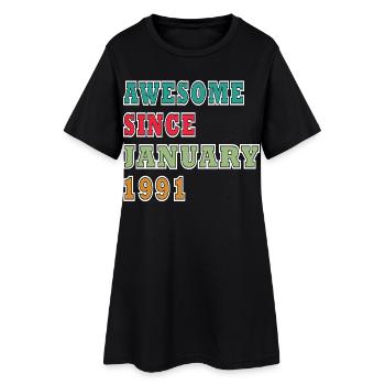 35e anniversaire Millésime de janvier 1991 - Robe T-shirt Femme - noir - Devant