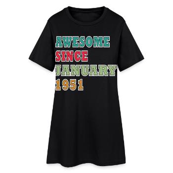 Vintage 1951 Anniversary Print - Women’s T-Shirt Dress - black - Front