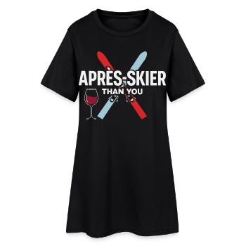 Après-Skier Than You – Ski & Vin - Robe T-shirt Femme - noir - Devant