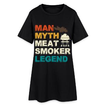 Man Myth Meat Smoker Legend - Frauen T-Shirt-Kleid - Schwarz - Vorne