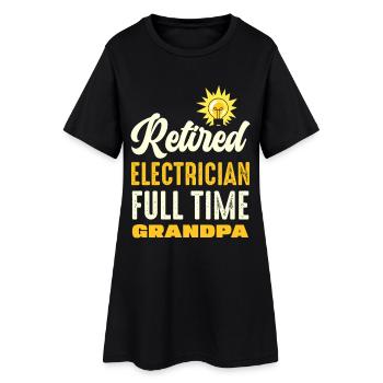 Full-time Electrician Grandfather - Women’s T-Shirt Dress - black - Front