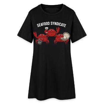 Syndicat des fruits de mer Crabes Mafia Fruits de mer - Robe T-shirt Femme - noir - Devant