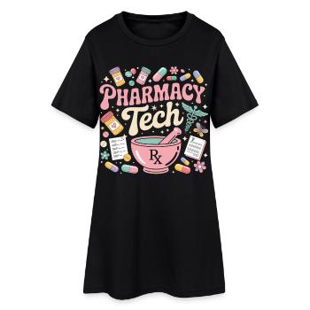 Illustration de pharmacie PharmaTech - Robe T-shirt Femme - noir - Devant