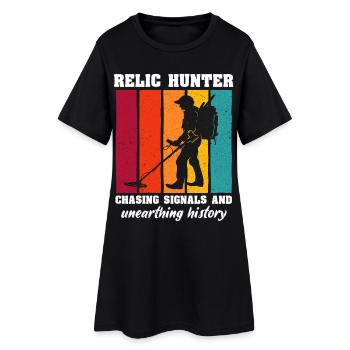 Recherche de reliques au détecteur de métaux - Robe T-shirt Femme - noir - Devant