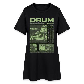 Rock Drummer Drum Player Streetwear - Women’s T-Shirt Dress - black - Front