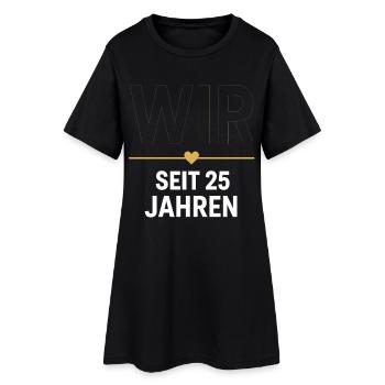 Nous nous aimons depuis 25 ans, un couple minimaliste - Robe T-shirt Femme - noir - Devant
