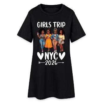 NYC Girls Trip 2026 - Robe T-shirt Femme - noir - Devant