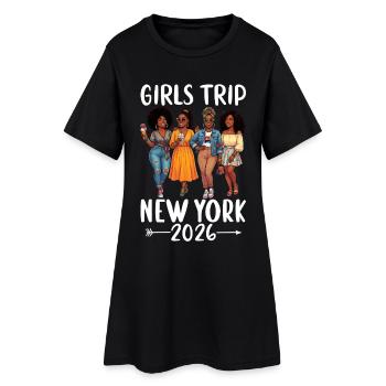 New York Girls Trip 2026 - Robe T-shirt Femme - noir - Devant