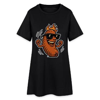 Bratwurst avec lunettes de soleil - Robe T-shirt Femme - noir - Devant