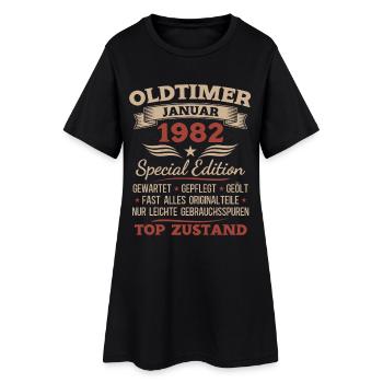44e anniversaire cadeau voiture classique janvier 1982 - Robe T-shirt Femme - noir - Devant