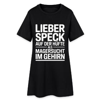 Cher bacon sur la hanche - Robe T-shirt Femme - noir - Devant
