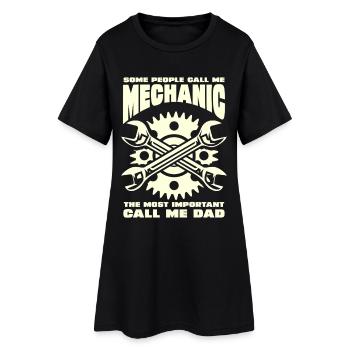 Un père mécanicien qui dit - Robe T-shirt Femme - noir - Devant