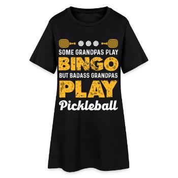 Opa spielt Pickleball – Badass Großvater - Frauen T-Shirt-Kleid - Schwarz - Vorne