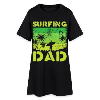 Surfing Dad Retro Green - Women’s T-Shirt Dress - black - Front