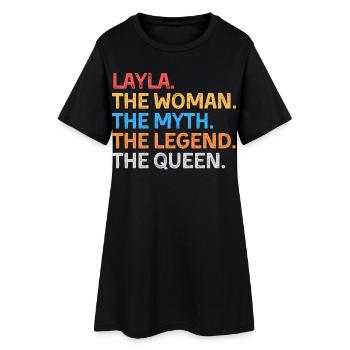 Layla Die Frau Der Mythos Die Legende Die Königin - Frauen T-Shirt-Kleid - Schwarz - Vorne