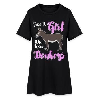 Juste une fille qui aime les ânes - Robe T-shirt Femme - noir - Devant
