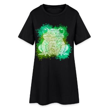 Grenouille Zentangle - Robe T-shirt Femme - noir - Devant
