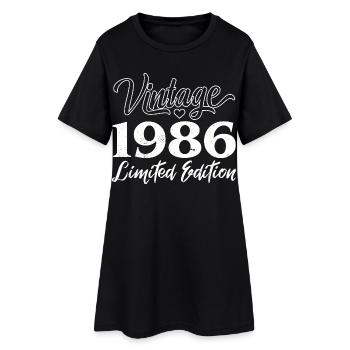 Vintage 1986 Limited Edition Jubiläumsgeschenk - Frauen T-Shirt-Kleid - Schwarz - Vorne