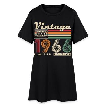 Original 1966 Vintage Vintage Anniversaire Rétro - Robe T-shirt Femme - noir - Devant