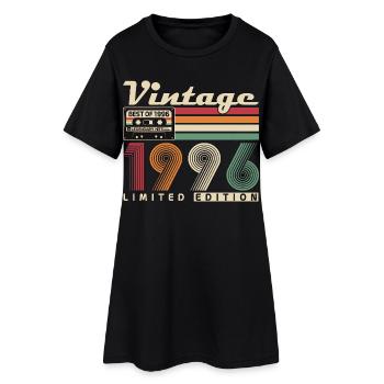 Original 1996 Jahrgang Vintage Geburtstag Retro - Frauen T-Shirt-Kleid - Schwarz - Vorne