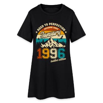 Limited Edition January 1996 Geburtstag Geschenk - Frauen T-Shirt-Kleid - Schwarz - Vorne