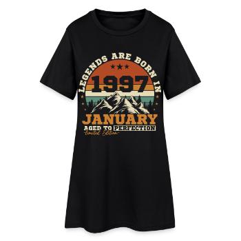 Janvier 1997 Vintage Rétro Cadeau D'anniversaire - Robe T-shirt Femme - noir - Devant