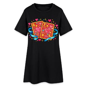 67 Six Seven Heart Playing Card la Saint-Valentin - Robe T-shirt Femme - noir - Devant