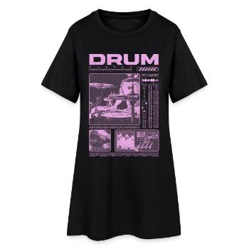 Batteur rock Drumplayer Streetwear - Robe T-shirt Femme - noir - Devant