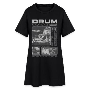 Batteur rock Drumplayer Streetwear - Robe T-shirt Femme - noir - Devant