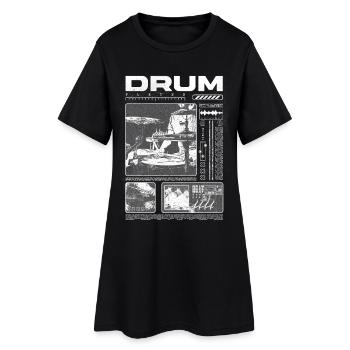 Batteur rock Drumplayer Streetwear - Robe T-shirt Femme - noir - Devant