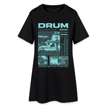 Batteur rock Drumplayer Streetwear - Robe T-shirt Femme - noir - Devant