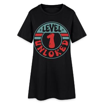 Niveau 1 débloqué – Design Cool Gamer - Robe T-shirt Femme - noir - Devant
