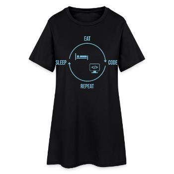 Eat Sleep Code Repeat - Programmer Cycle - Women’s T-Shirt Dress - black - Front