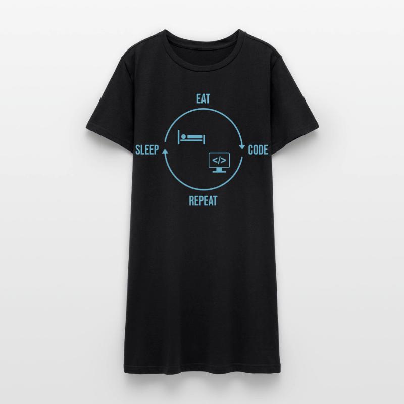 Eat Sleep Code Repeat - Programmierer Kreislauf Frauen T-Shirt-Kleid