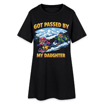Le ski a été dépassé par le voyage familial de ma fille - Robe T-shirt Femme - noir - Devant