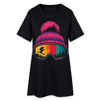 Après Ski Skier Hat Ski Goggles Sports d’hiver - Robe T-shirt Femme - noir - Devant