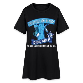 Trees Really Love My Discs Disc Golf Throws - Women’s T-Shirt Dress - black - Front