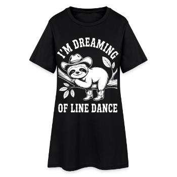 Danse en ligne du cowboy paresseux - Robe T-shirt Femme - noir - Devant